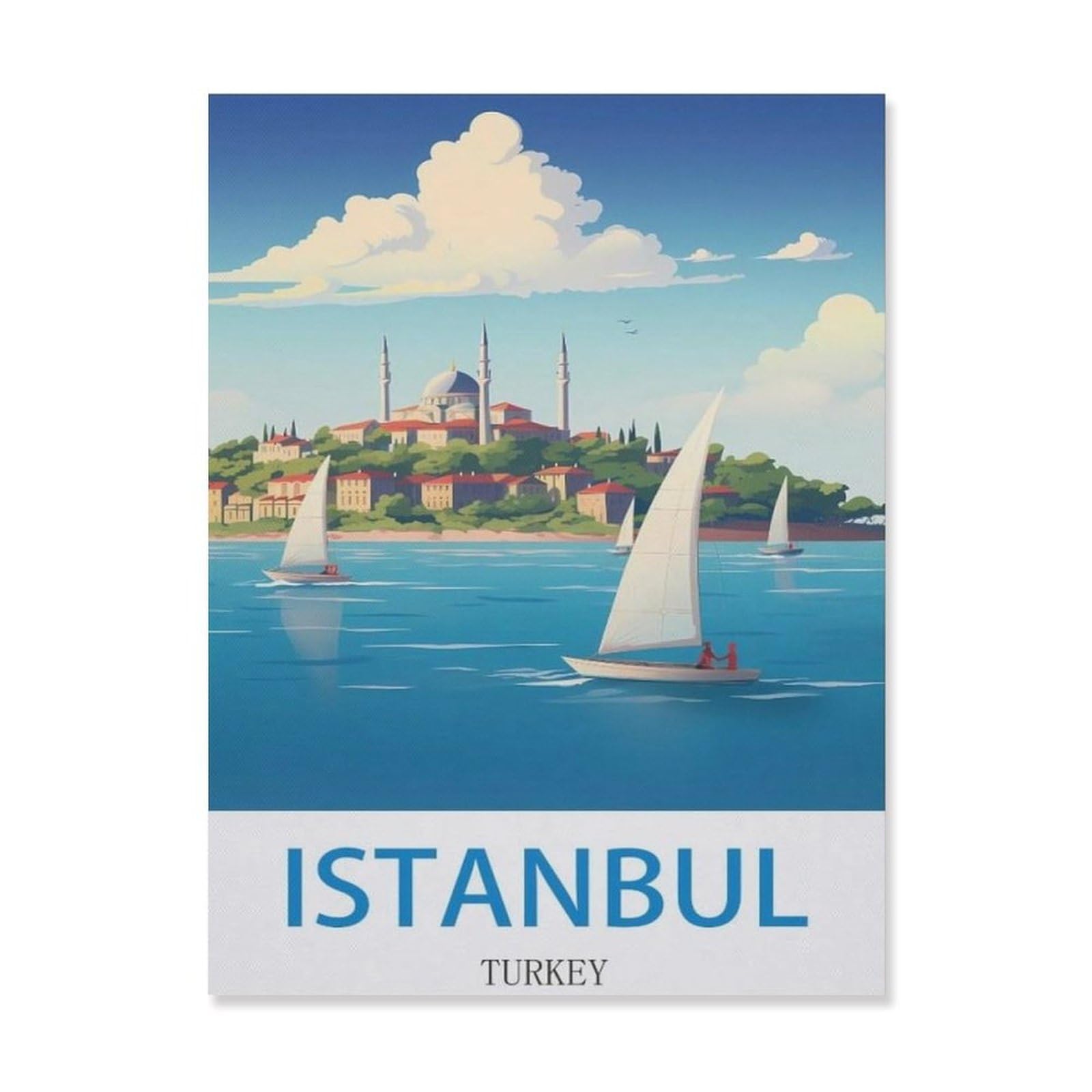 Istanbul Turkey，Tin Sign Vintage Retro Man Cave Bar Pub Shed Novelty Gift Aluminium Metal Tin Wall Décor Sign(15x30cm）6x12 inch-EH80