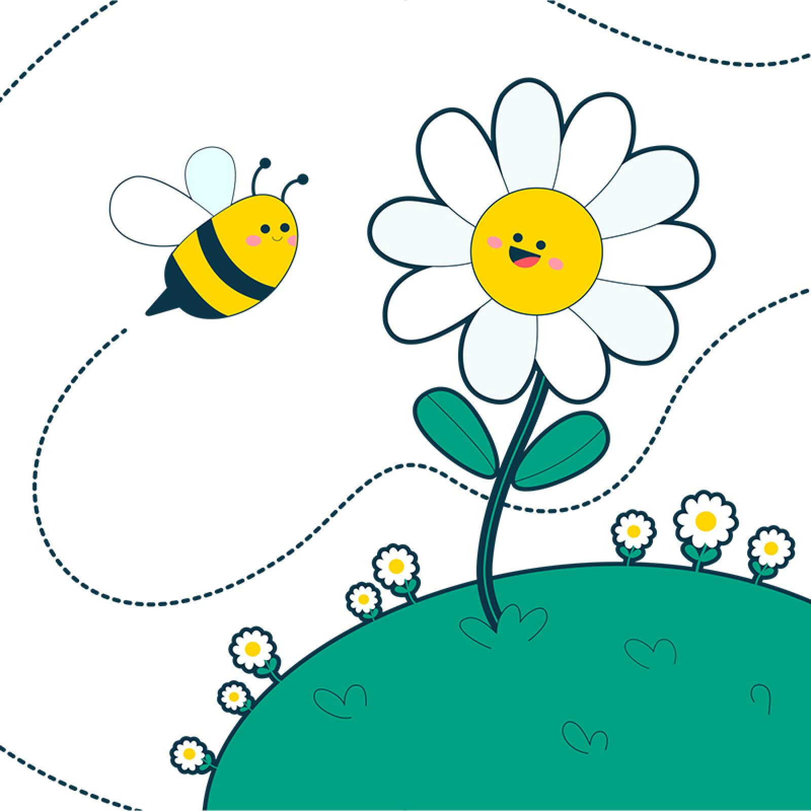 Fensterfolie Blickdicht Sichtschutzfolie, Sichtschutzfolie für Fenster, Motiv: Cartoon-Blumen und Bienen, zum Abziehen und Aufkleben