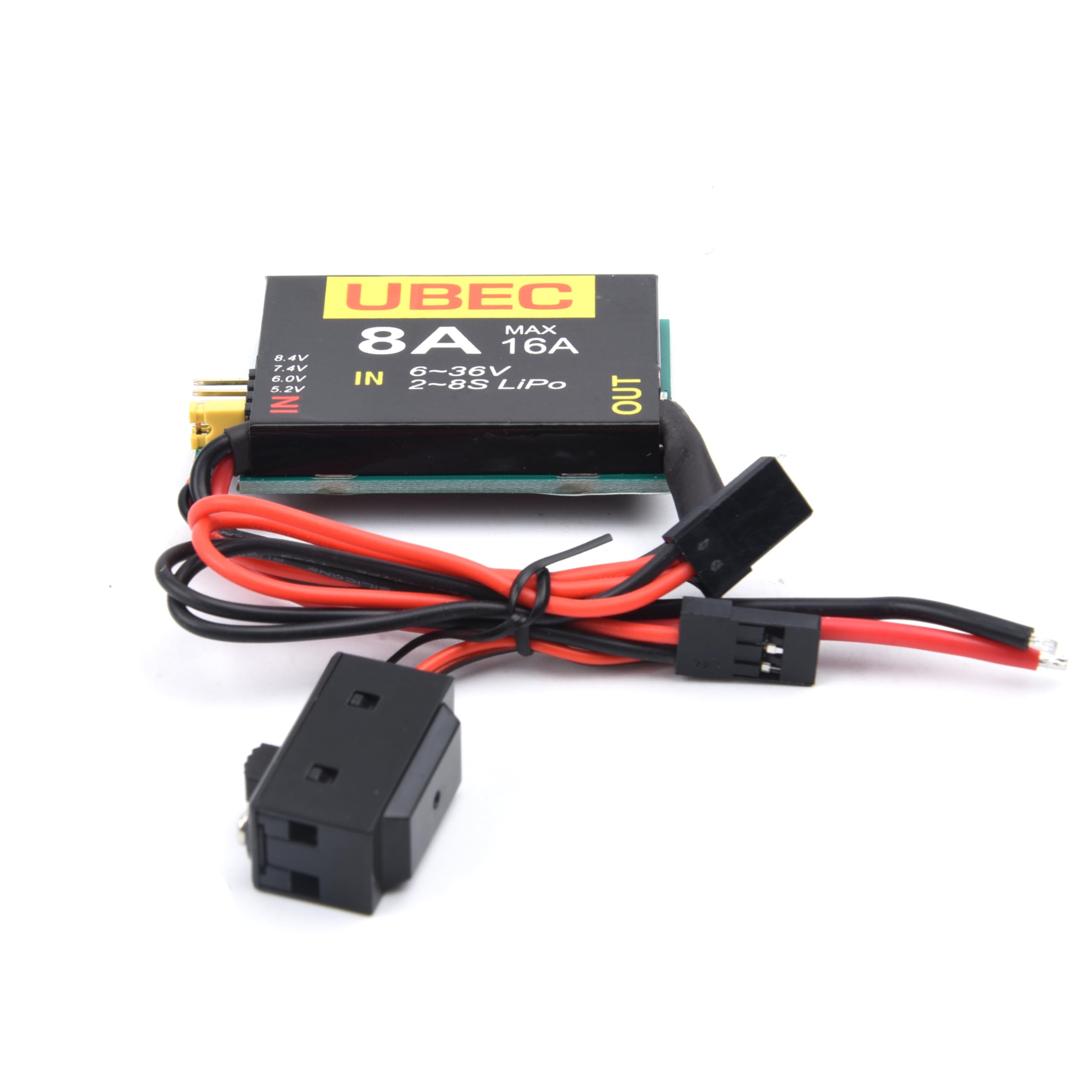 Readytosky UBEC-8A 2S-8S 6-36V 8A BEC 5.2V/6.0V/7.4V/8.4V Servo Separate Power Supply for RC Car Fix-Wing Airplane Robot Arm