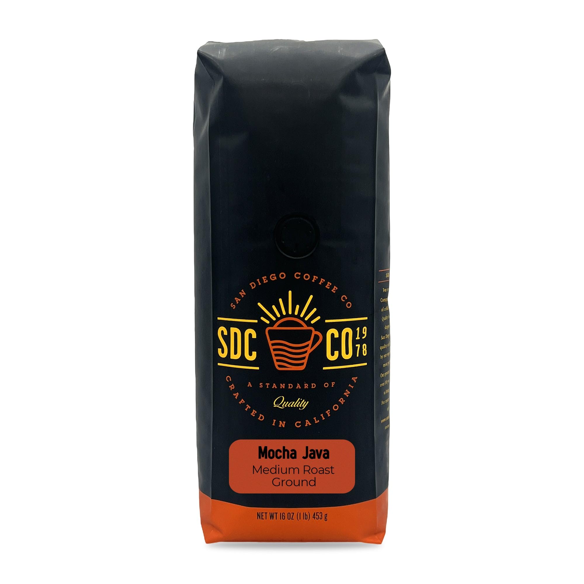 San Diego CoffeeMocha Java, Medium Roast, Ground Coffee, 16-Ounce Bag Café molido tostado