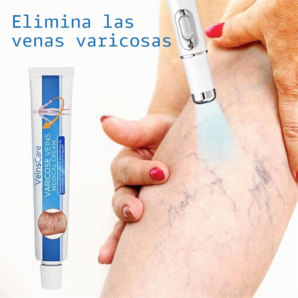 Veinshealth - Terapia de luz azul para venas varicosas (2 cremas + 1 bolígrafo)