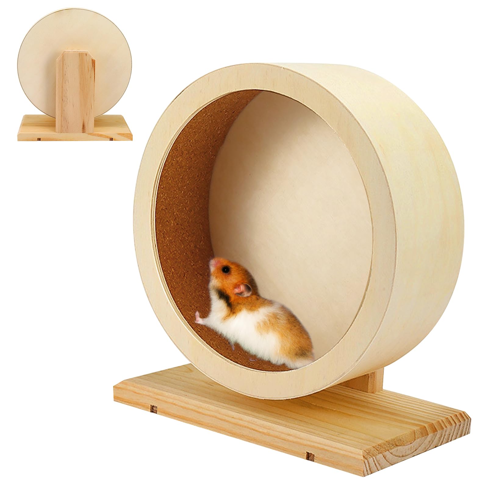 Rueda De Ejercicio para Hámster, Rueda De Hámster Silenciosa, Rueda De Hámster De Madera Ruedas De Ejercicio Rueda Hamster Rueda para Correr para Jerbos Chinchillas Mascotas Pequeñas(15cm)