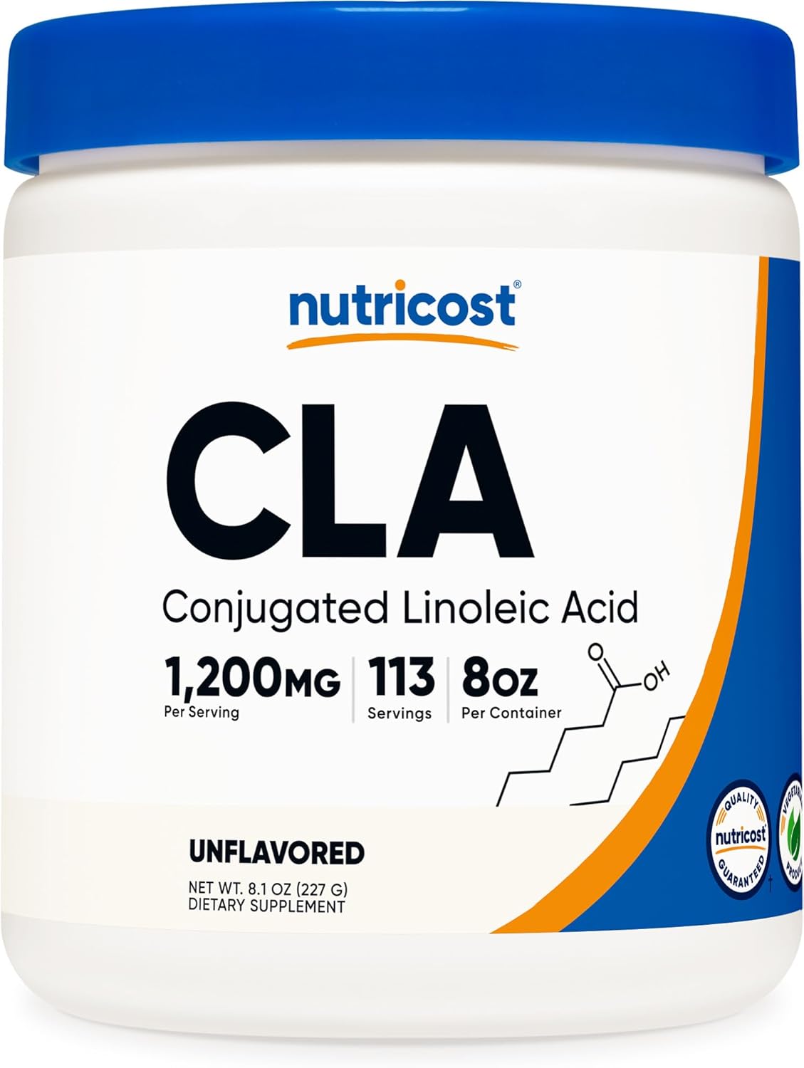 Nutricost CLA (Conjugated Linoleic Acid) 8oz (227g) Powder – Gluten Free, GMO Free CLA Supplement