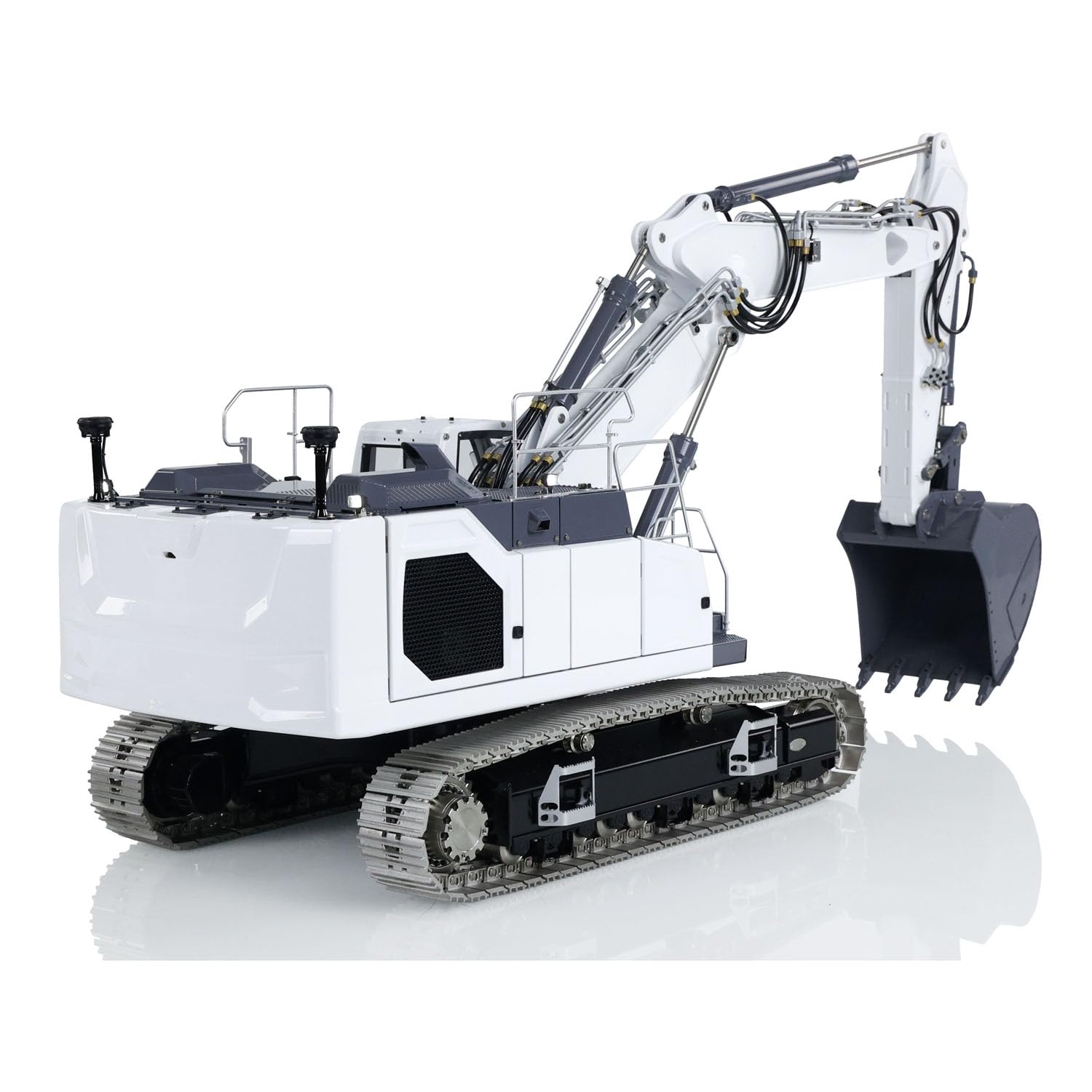 Escavatore idraulico RC in metallo, scala 1:14, assemblato, a 3 bracci, Aoue-LR945