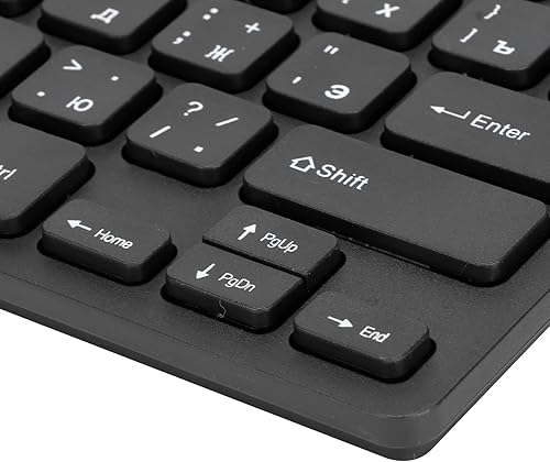Miniatura 8 de SUNGOOYUE Teclados de computadora para PC, diseño ergonómico, ultrafino, mini duradero de 78 teclas, teclado USB con cable para PC, portátil,