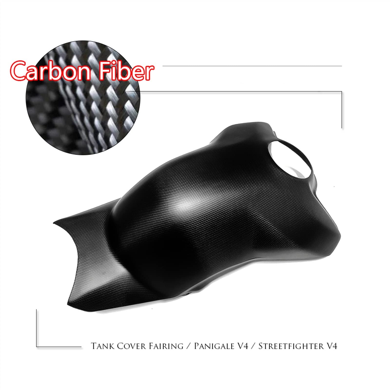 Glossy Carbon Fiber Tank Cover – Front Fairing For Panigale V4 / S (2018-2021)