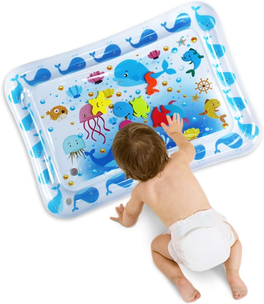 SUNSHINE-MALL Baby Animal Water mat, Water mat for Babies, Tummy Baby Toys, Inflatable Play Mat Water Cushion Inflatable Toys, Fun Early Development Play Center for Newborn (70 x 50 cm)