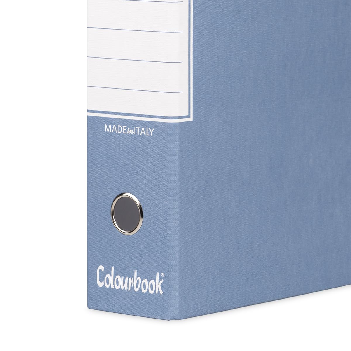 Colourbook Registratore Con Custodia, Set 6 Faldoni Raccoglitore Documenti A4, Dorso 8 Cm, Meccanismo A Leva 2 Anelli, Per Ufficio In Cartone Alta Qualità, Azzurro, Made In Italy