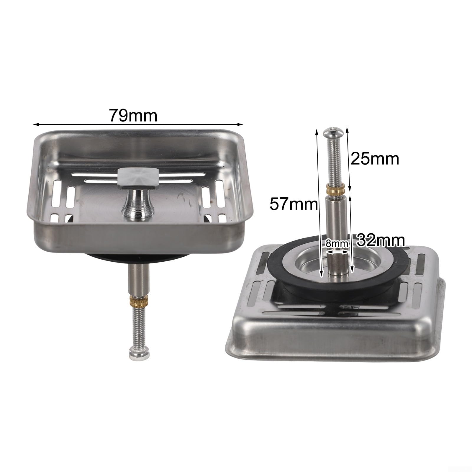 Colino per lavello da cucina in acciaio inox - Per lavelli da cucina, lavelli, colino anti-intasamento - Confezione da 2 - 11 x 11 x 2,7 cm | Leroy Merlin