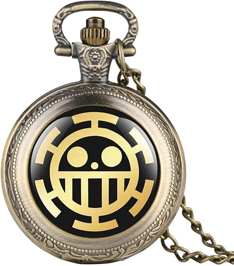 Amazon Co Jp 紳士懐中時計ハートパイレーツ懐中時計ワンピーストラファルガーローペンダント4色ファン向けギフト ブロンズ ファッション