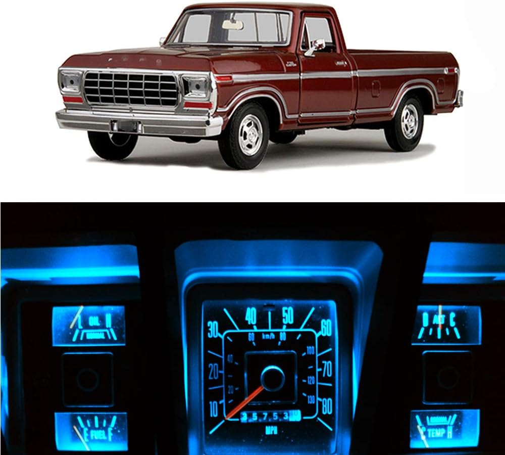 Super Bright Ice Blue Dash Instrument Cluster Panel Gauge Lighst Backlighting Indicator Lamp Bulb Full Led Light Kit For Ford F150 F250 F350 1967-1979, Pack of 8