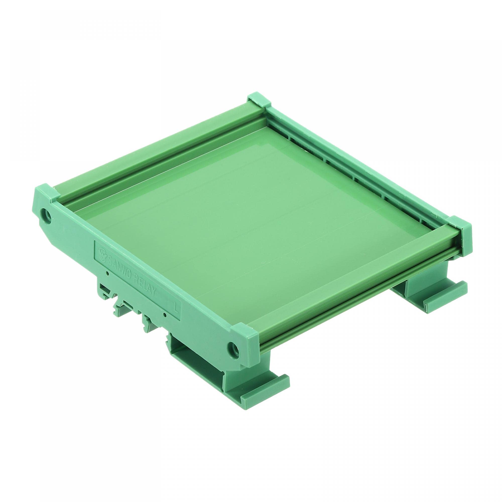 sourcing map PCB DIN Rail Mount Carrier, Circuit Board Mounting Holder 100x100mm Green