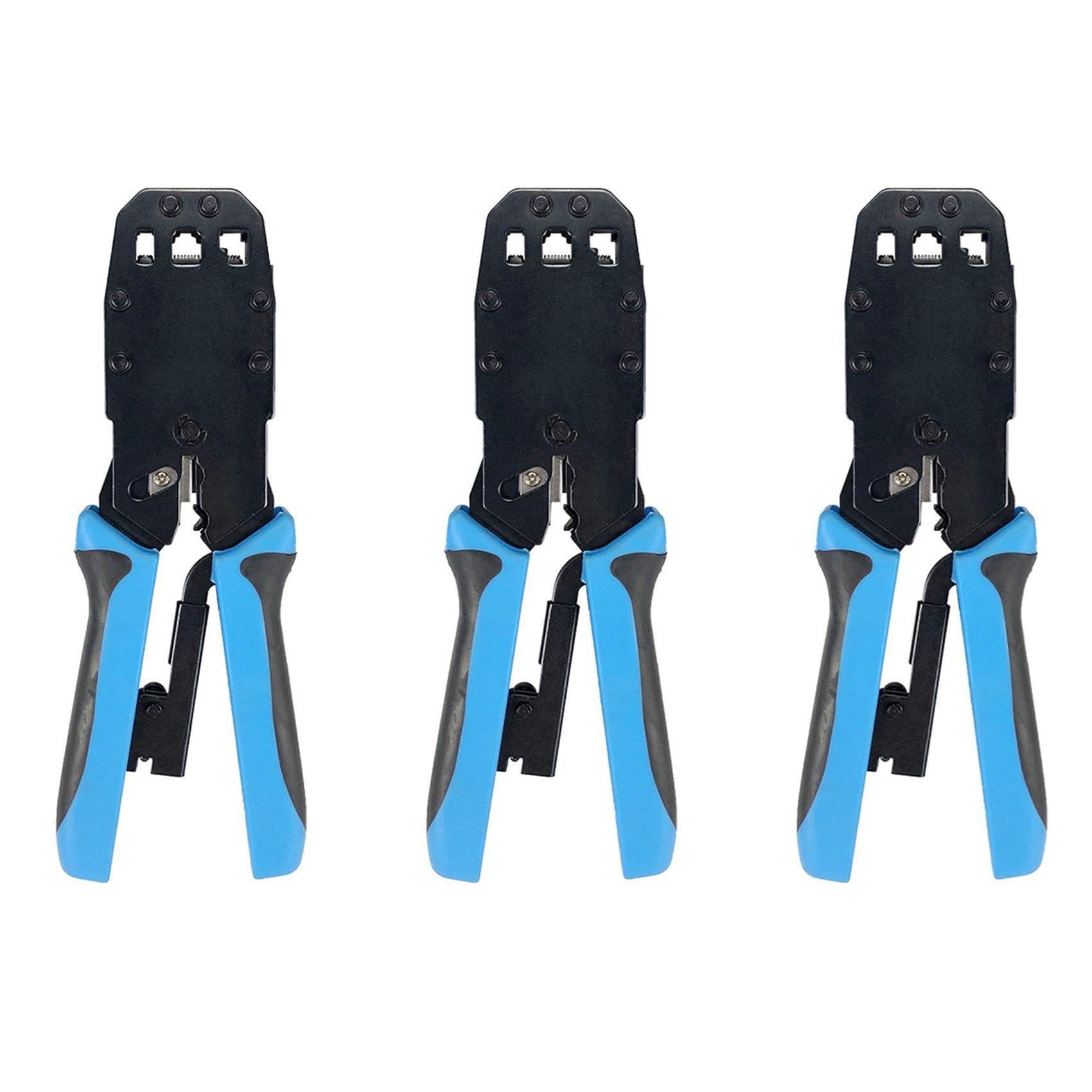 3X Pince à Sertir Réseau RJ45 10 P 8 P 6 P 4 P Outils de Sertissage Dénudeur pour RJ45 RJ11 RJ12 RJ50 Connecteur Câble Ethernet