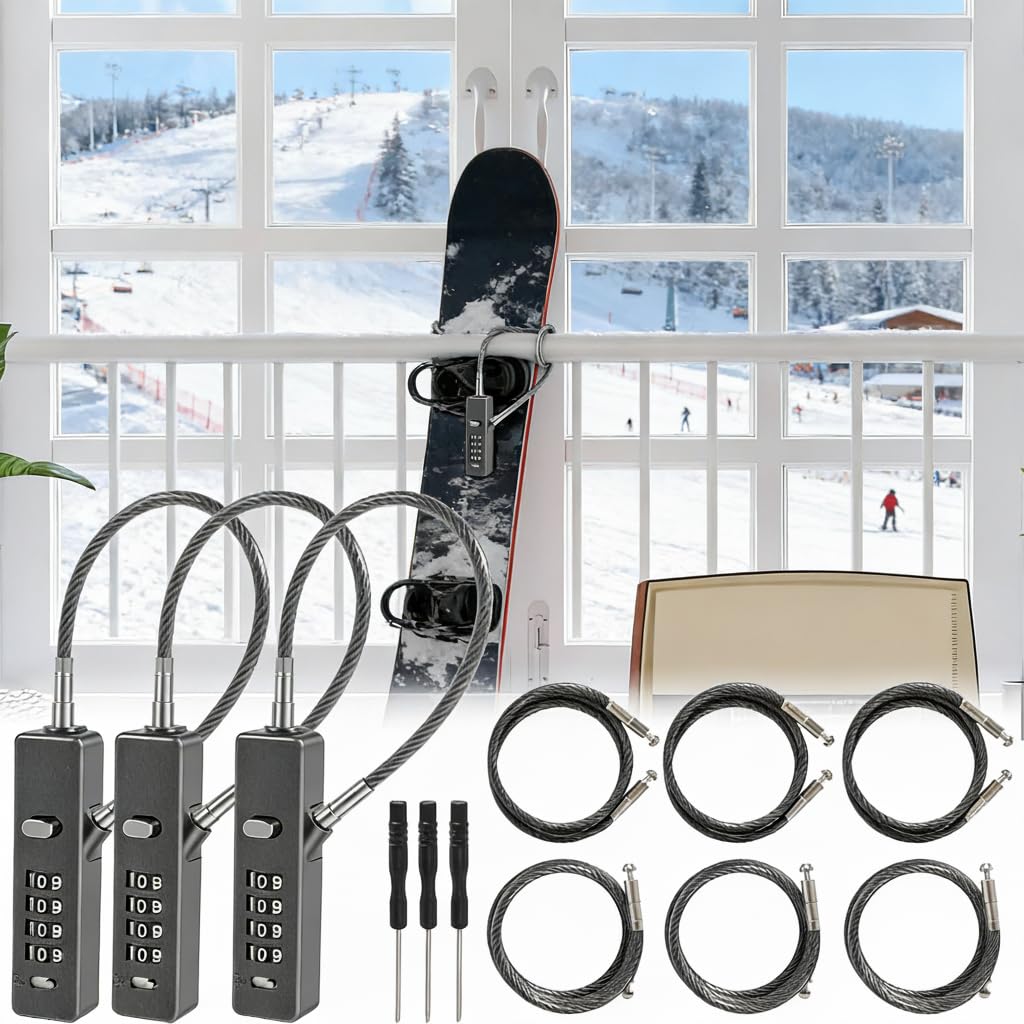 Lot de 3 cadenas à combinaison en alliage de zinc à 4 chiffres avec 3 câbles métalliques résistants aux intempéries pour bagages réinitialisables pour valise de voyage