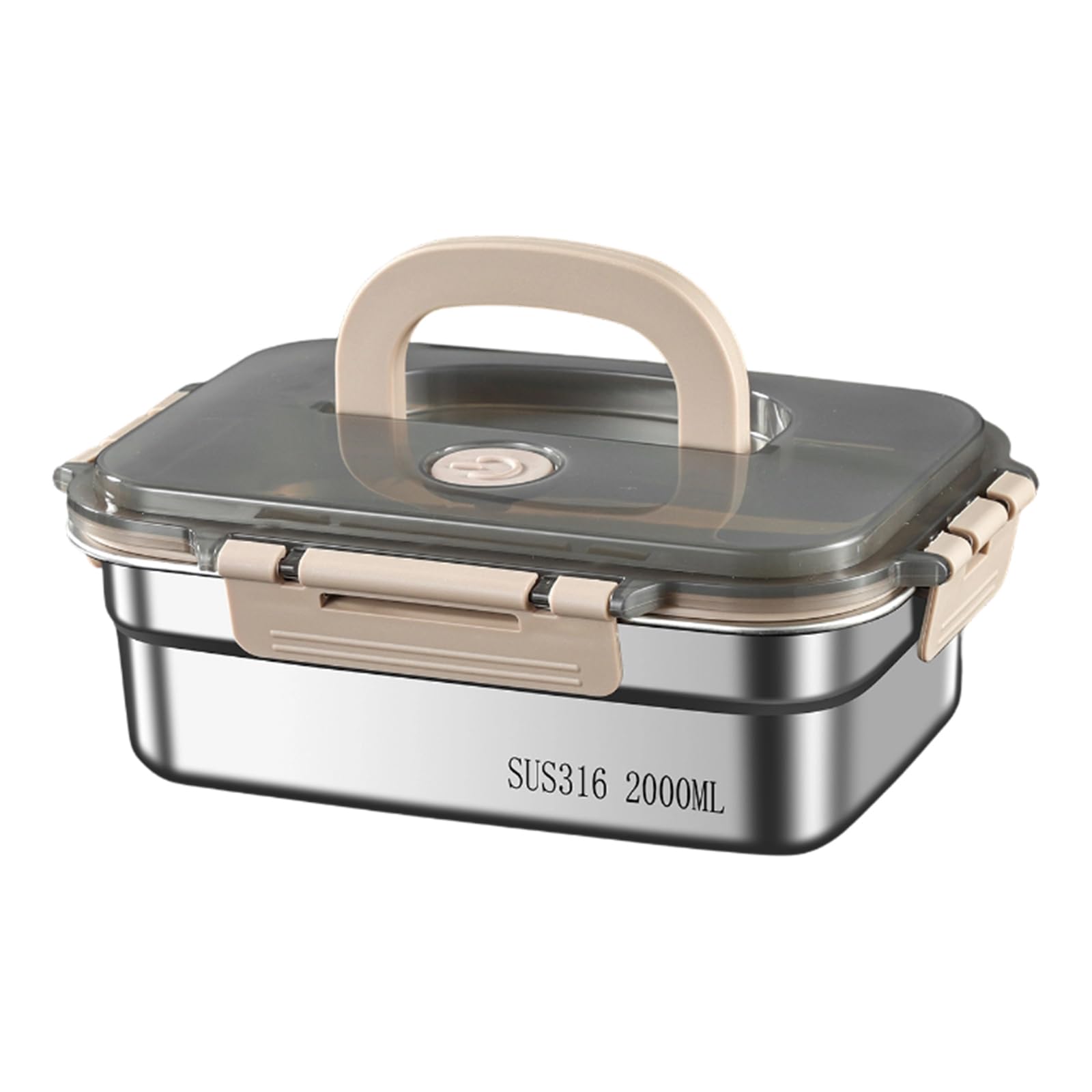 Linvimia 2000Ml Leakproof Stainless Steel Lunch Box With Lid & Handle Large Meal Preps Food Storage Container Microwave Dishwasher Safe Dishwasher Safe