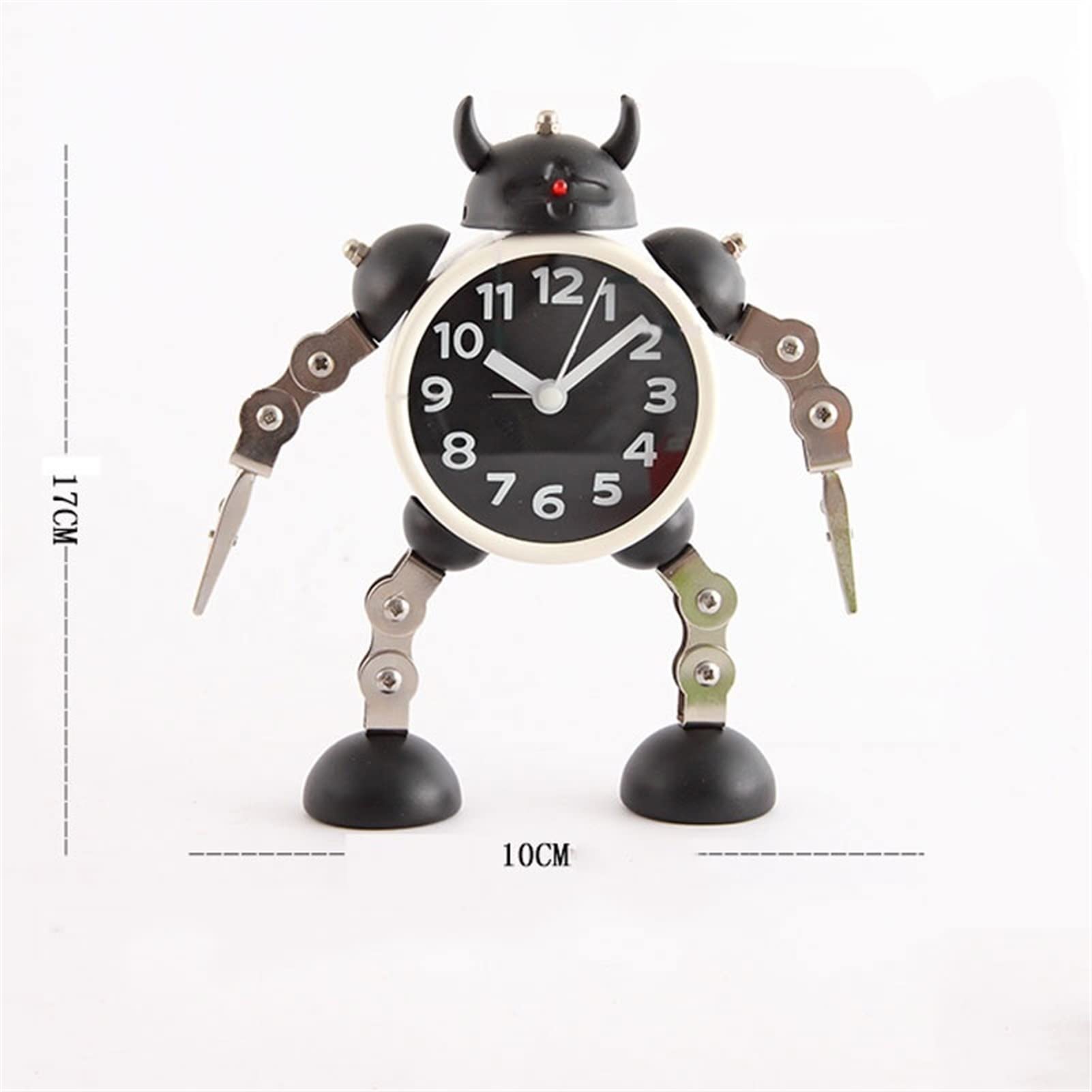 Relojes de Escritorio Robot deformado que parpadea el reloj de alarma de alarma de los niños Dibujos animados de reloj despertador reloj de reloj de metal de metal Las manos y los pies se pueden girar