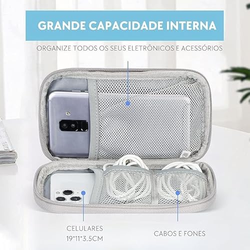 Bolsa Organizadora De Cabo De Viagem Portátil E Impermeável-Acessórios Para Viagem-Organizador Eletr