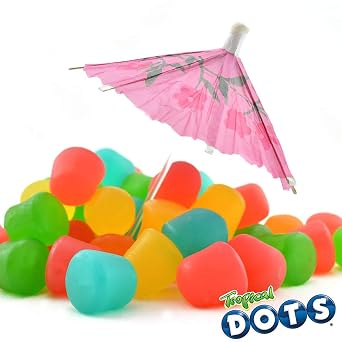 DOTS Individually Wrapped Candy - Tropical Gummy Candy Flavors Grapefruit, Melon, Paradise Punch, Mango and Island Nectar - Gluten Free, Kosher & Peanut Free Gumdrops - Bulk 24ct, 2.2oz Dots Boxes