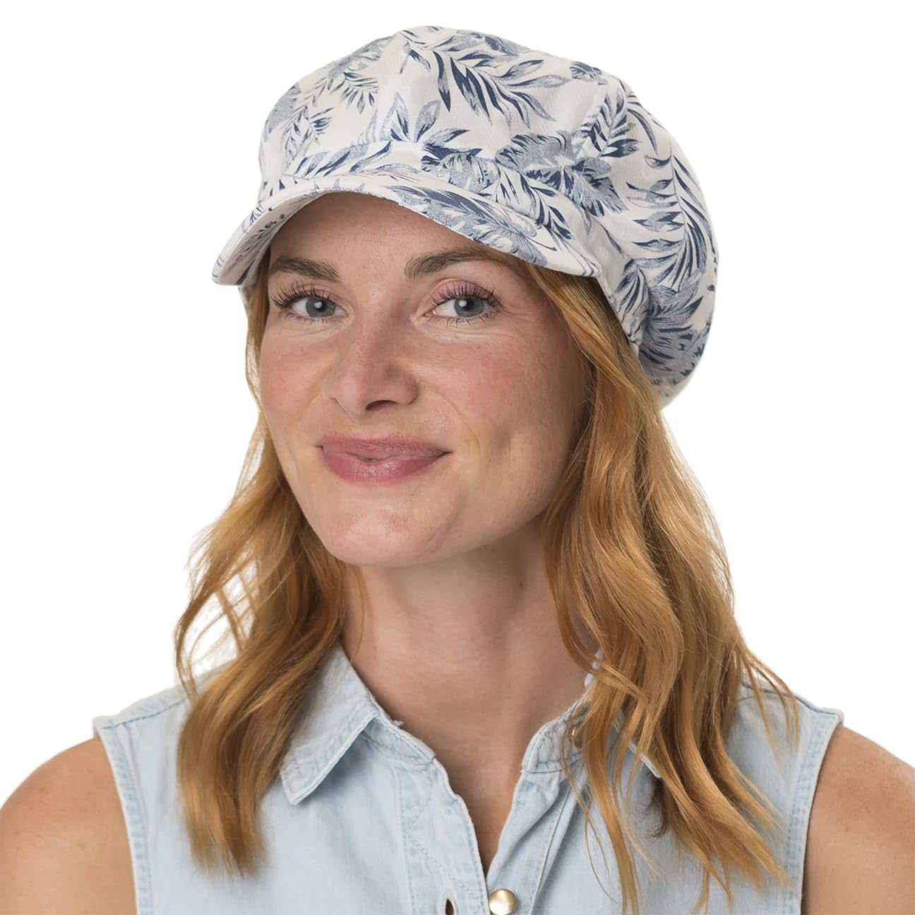 Lipodo Casquette Gavroche Allover Leaves Femme - Baker Boy avec Etiquette Visiere, Visiere Ete Printemps-ete