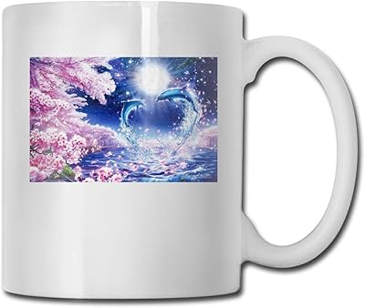 Amazon Co Jp イルカラッセン サクラファンタジー おしゃれ セラミック マグカップ 白 330ml 陶器 キッチン 家庭用 オフイス お茶 耐熱 カップ プレゼント ホーム キッチン