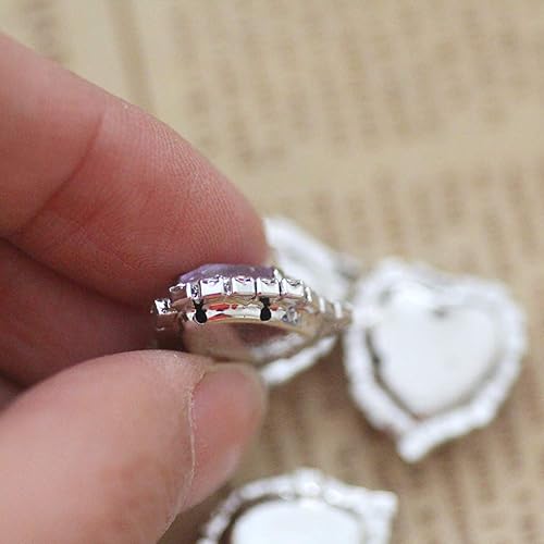 Miniatura 3 de 20 diamantes de imitación de corazón para coser, botones de diamantes de imitación con diamante, diamantes de imitación de corazón de 0.551 in,