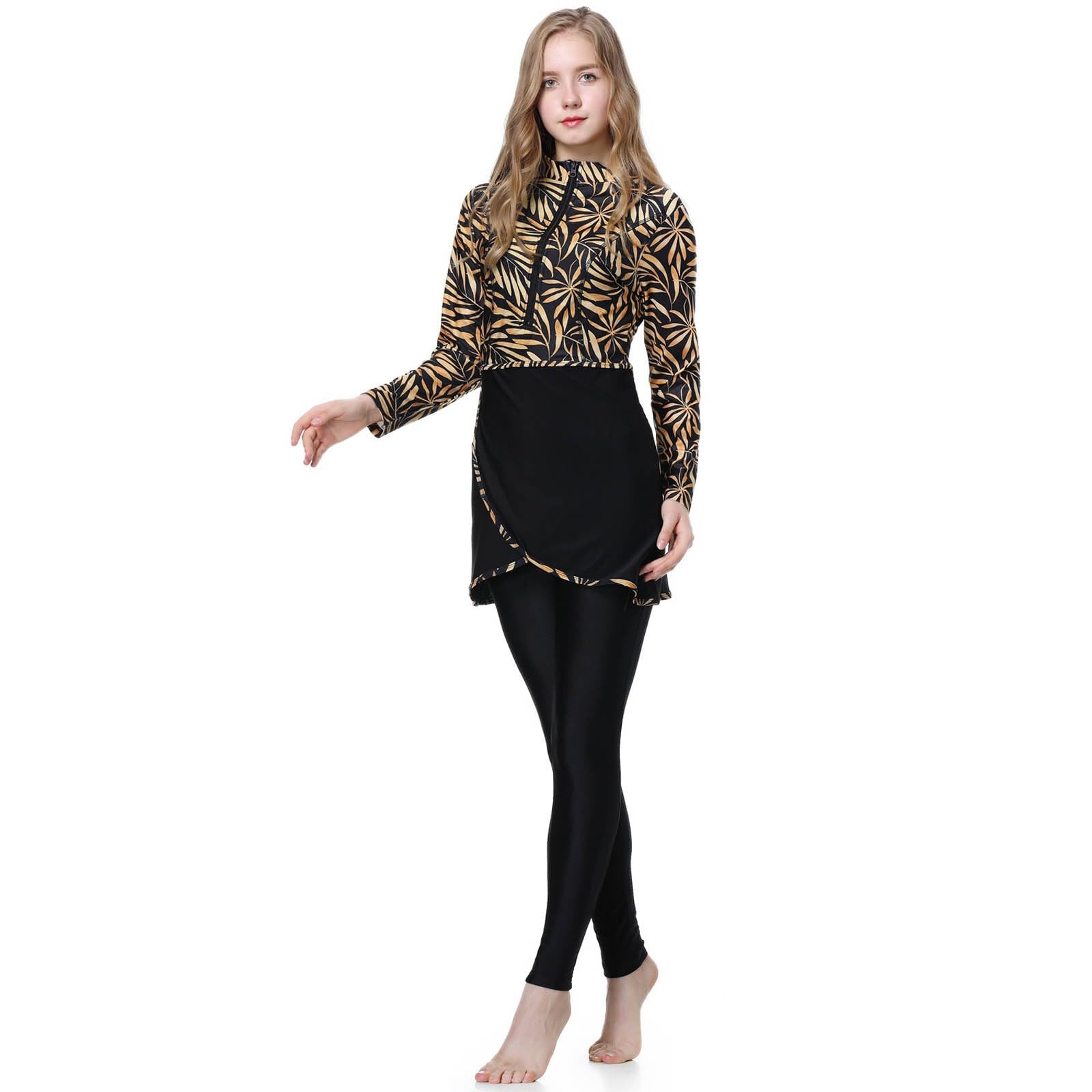 Burkini Damen: Muslimische Badeanzug Uv Rashguard Shape Bauchweg Swimsuits for Women Schwimmanzug Große Größe Slim Fit Badebekleidung Swimwear Push Up Swim Suit Badeanzüge