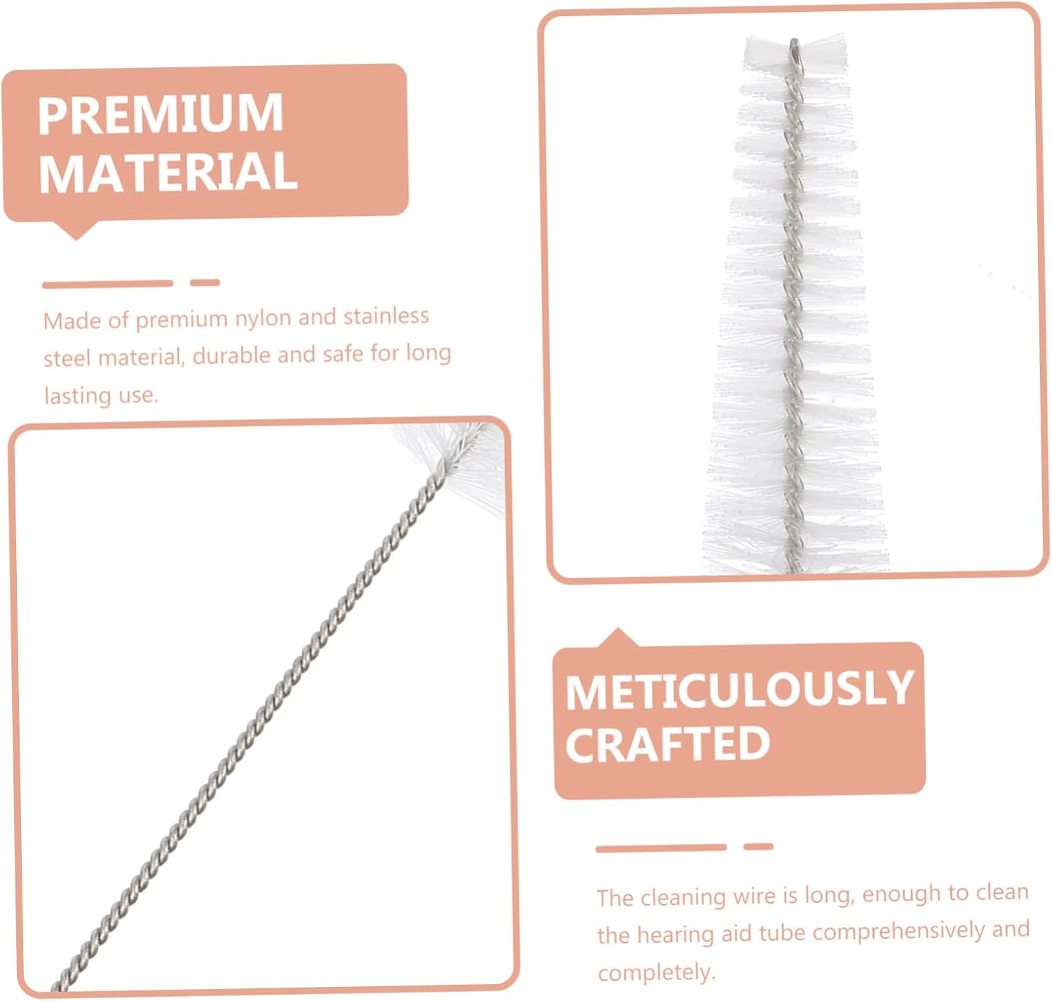 Hearing Aid Cleaning Brush Set 5pcs Nylon Tools for Earpiece Cleaning Hearing Aid Wax Removal Compatible and Accessories