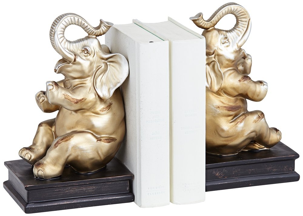 Kensington Hill Laughing Elephant Silver Bookends Set
