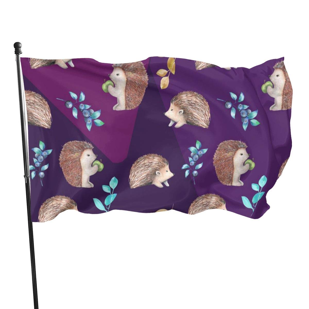 Oaqueen Garden Flags, Outdoor Animal Hedgehog Athletic Garden Flag, Yard Flag - 3 X 5 Ft