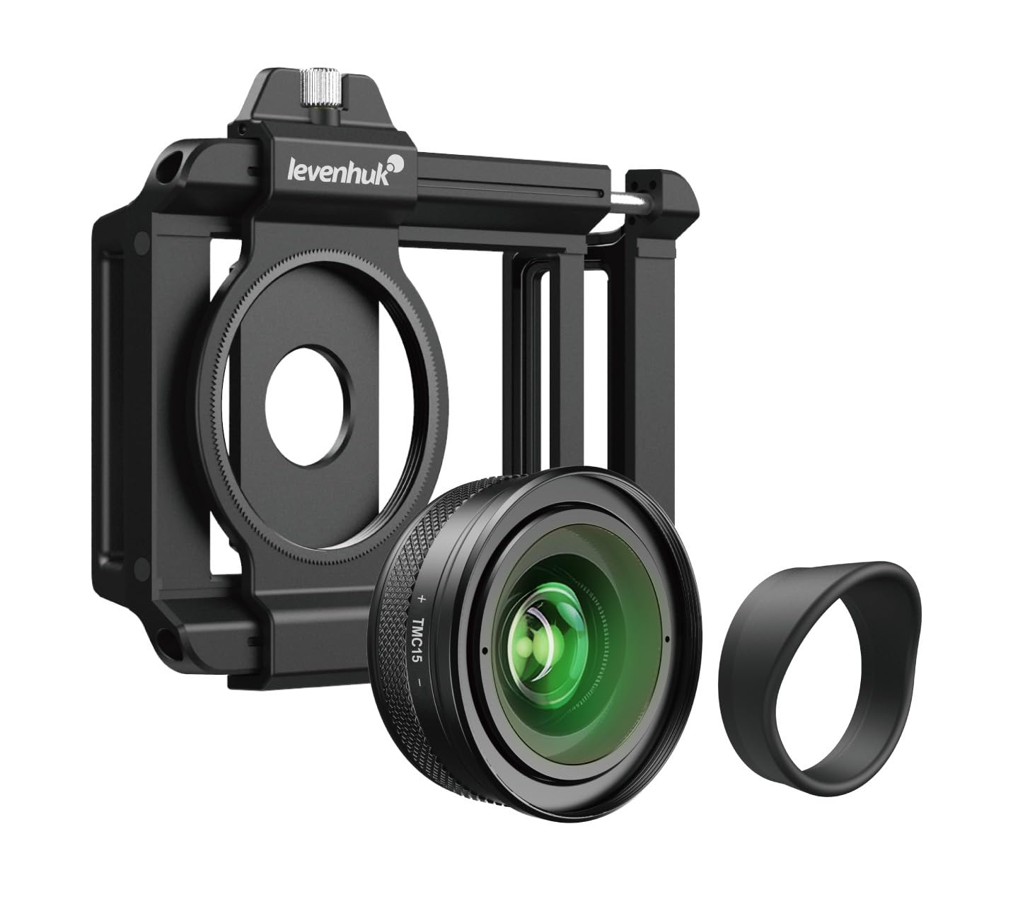 Levenhuk Kelvin TMC15 Mikroskop Do Smartfona 10-20x Powiększenie Optyczne, Obiektyw Makro z Klipsem do Fotografii Zbliżeniowej, Odległość Ogniskowania 1,5cm, Ultralekki, Akcesoria w Zestawie | Obiektyw Makro z Klipsem do Fotografii Zbliżeniowej, Odległość