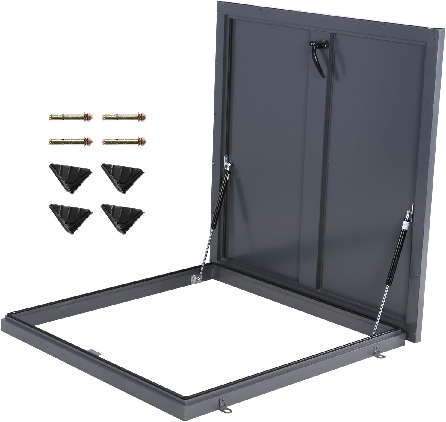 Roof Access Hatch with Handle 35.83x35.83in Commercial Roof Access Hatch Cover Plate with Gas Shock Strut for Home Industry Basement