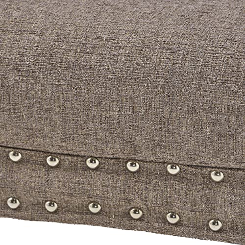 Christopher Knight Home Rosalynn Tufted Fabric Ottoman / Bench, Granite #TOP27