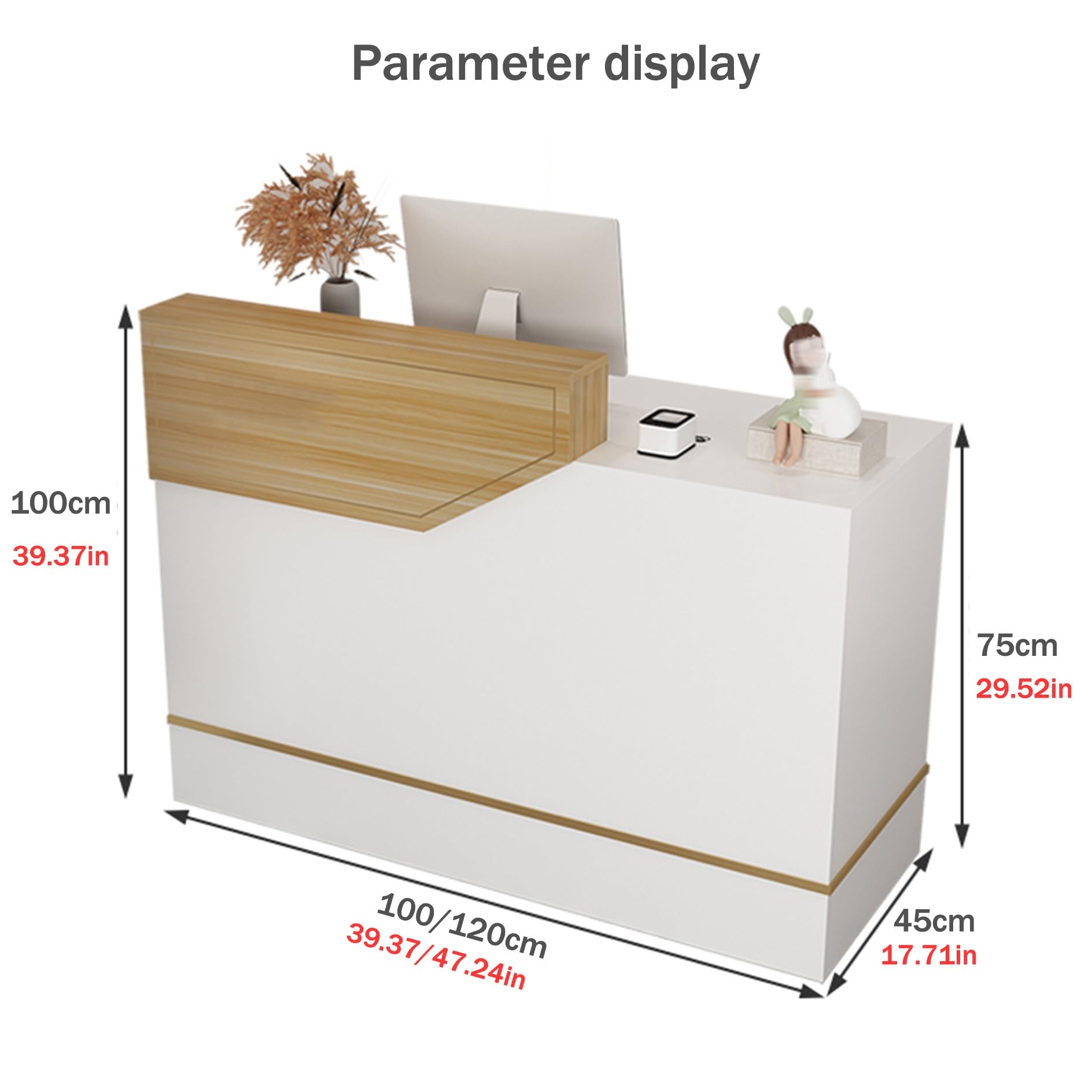 Bancone Reception Moderno In MDF - Per Uffici, Negozi, Estetiste E Hotel - Foto 7