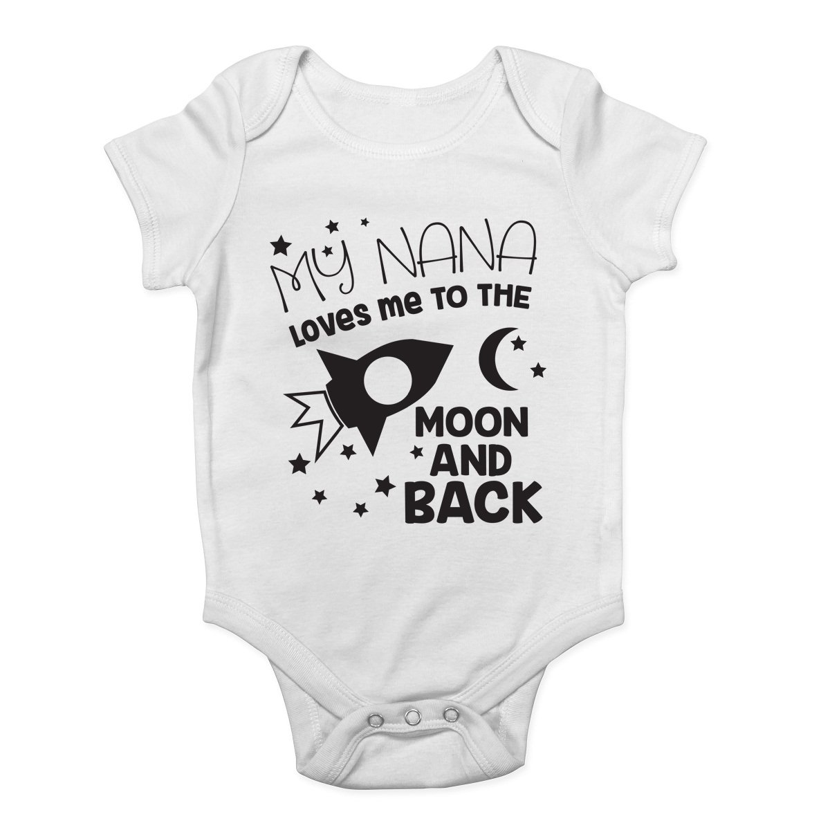 My Nana Loves me to The Moon and Back Cute Boys and Girls Baby Vest Bodysuit White