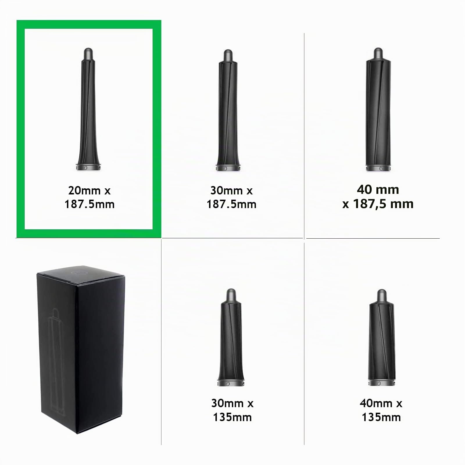 SPARES2GO 20 mm langer, schlanker Schaft, kompatibel mit Dyson Airwrap Haarstyler