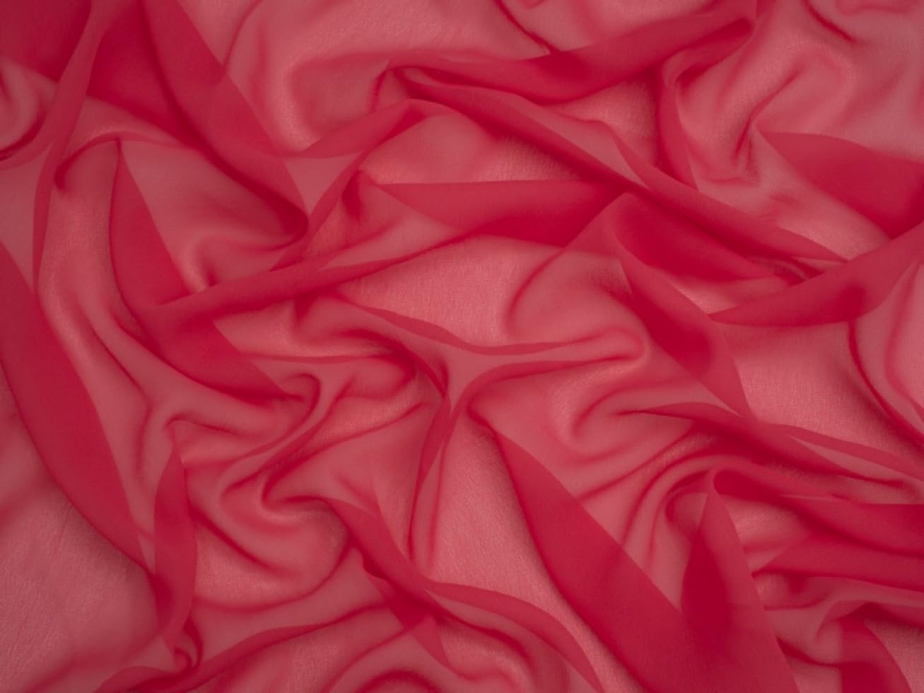 Minerva Core Range Sheer Chiffon Fabric Coral - Lightweight & Suitable for Dressmaking - Approx Width: 150cm / 60" - Sold per metre โ image 1