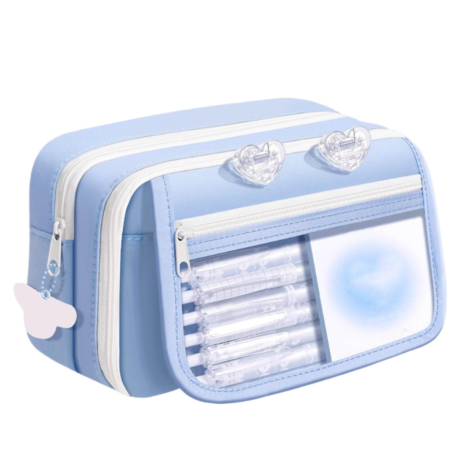 Large Capacity Pencil Case, Stationery Set for Girls, Large Capacity Pencil Case with Compartment, Aesthetic Pouch Stowable Pen Highlighter Correction Tape Sticky Note