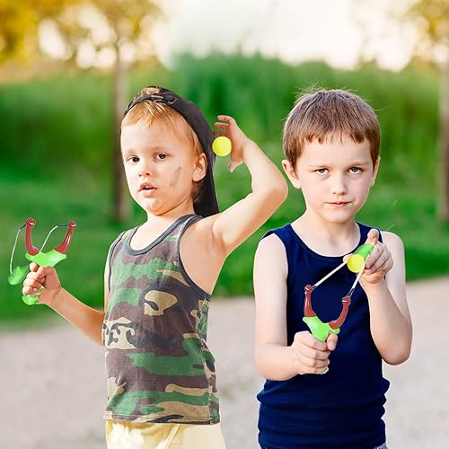 Miniatura 6 de ArtCreativity Slingshot para niños con 3 bolas de espuma, juguetes al aire libre para niños y niñas, juguetes de disparo para niños, para patio,
