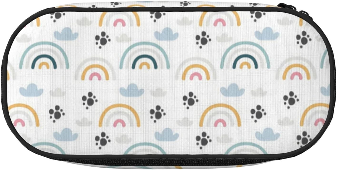 Big Capacity Soft Bag Fashion Multiple Compartment Pockets Fabric Pouch Multifunctional Storage Bag Suitble Daily Travel Office Desktop Rainbow