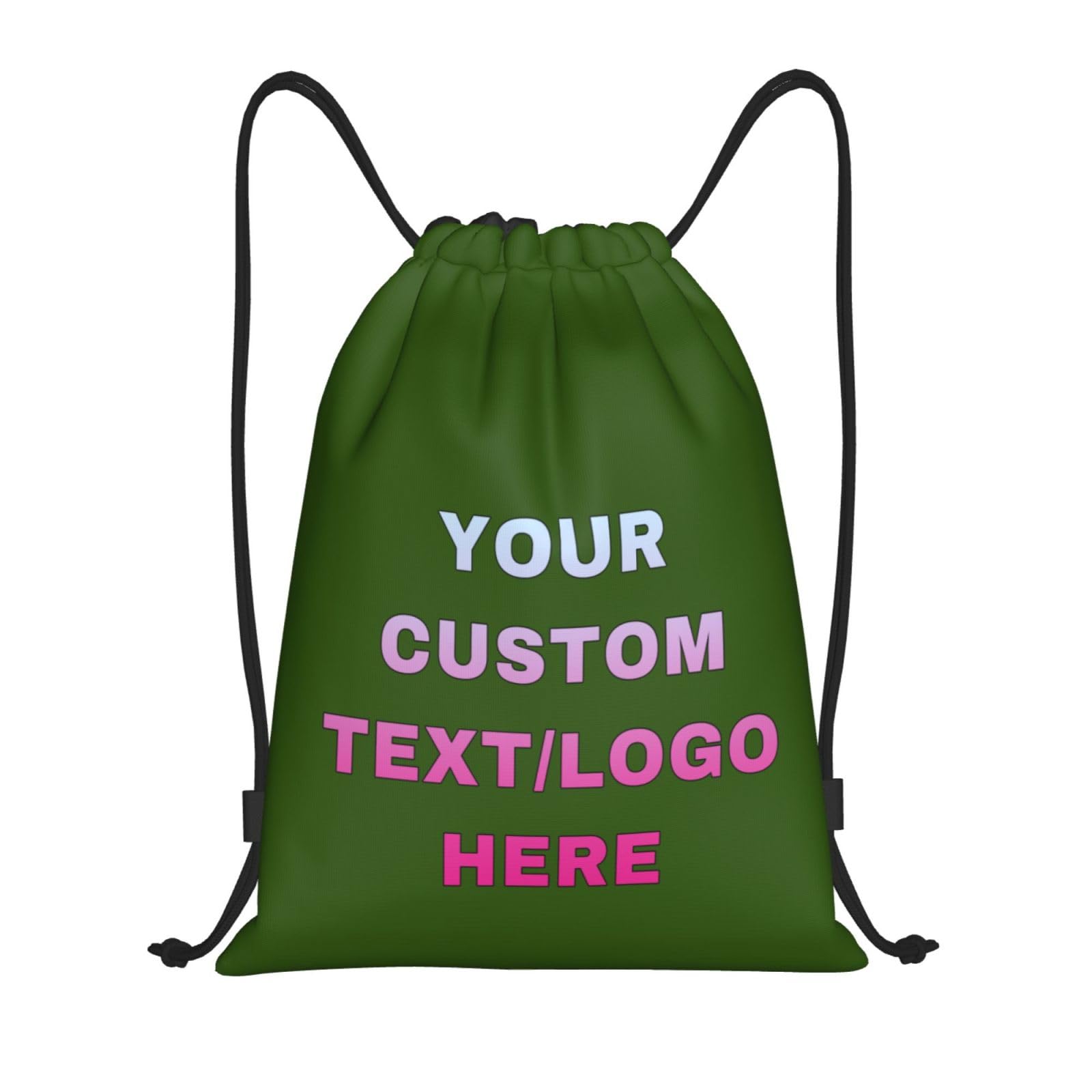 ROHBVMN Personalised Backpack add Your Photos/Logo/Text custom Drawstring Bag for Men and Women, Sports Bag, Swimming Bag, Ideal for Travel and Sports Activities