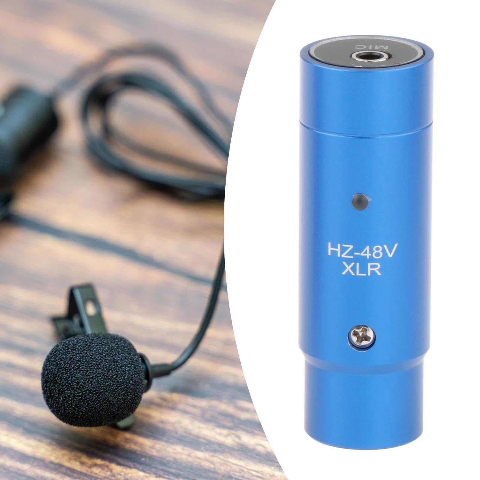 5 Set Phantomspeisung Adapter Stereo für Kondensator Mic Plug and Play XLR Mic Adapter blau Länge 63mm