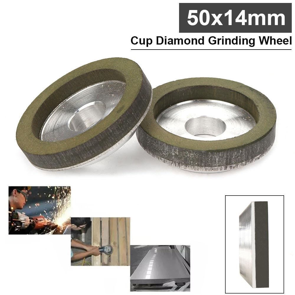 50mm Disco per smerigliatrice Tazza diamantata Mole per smerigliatura Cerchio Fresa Strumenti per smerigliatrice angolare Acciaio al tungsteno Affilatrice Smerigliatrice, 2 pz, 1