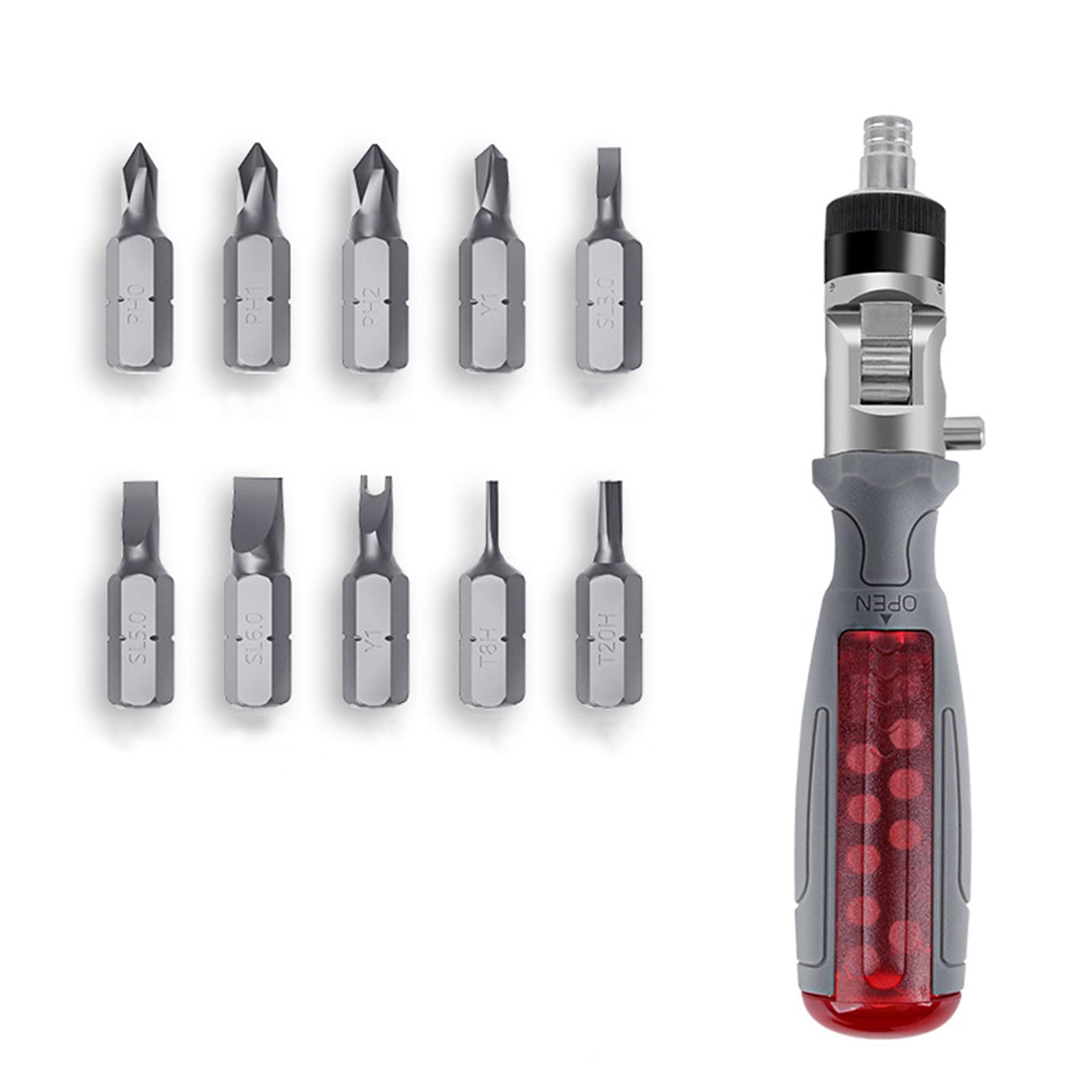 Clé à cliquet multitool 11 en 1 avec tournevis multifonction magnétique pour réparation d'angle