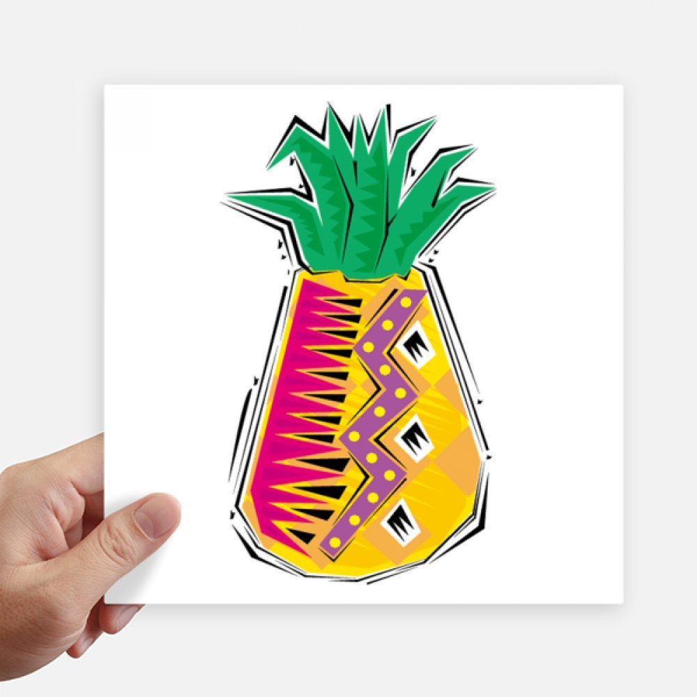 Autocollant carré ananas mexicain 20 cm lot de 4 stickers pour mur et PC