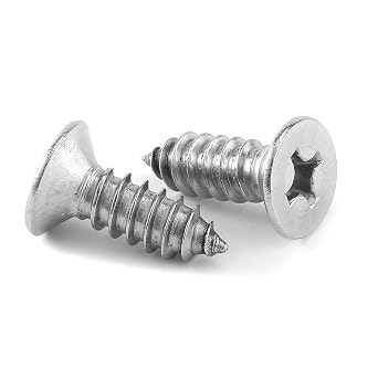 #4 x 1/2" Wood Screw 100Pcs 18-8 304 Stainless Steel Screws Flat Head Phillips Fast Self Tapping Drywall Screws by SG TZH