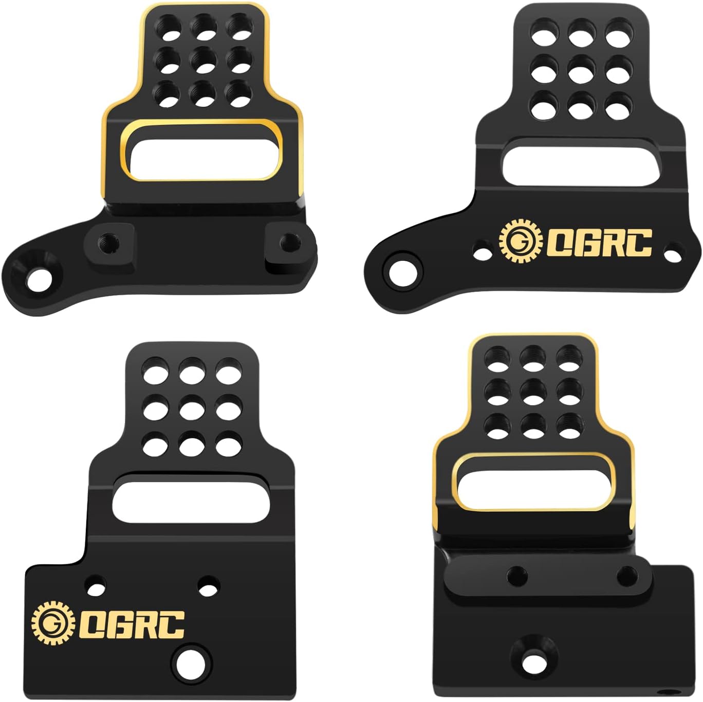 OGRC Brass Multi-Hole Shock Mount Adjustable Shock Tower Front & Rear Shock Bracket for TRX4M 1/18 RC Crawler Car - 46g
