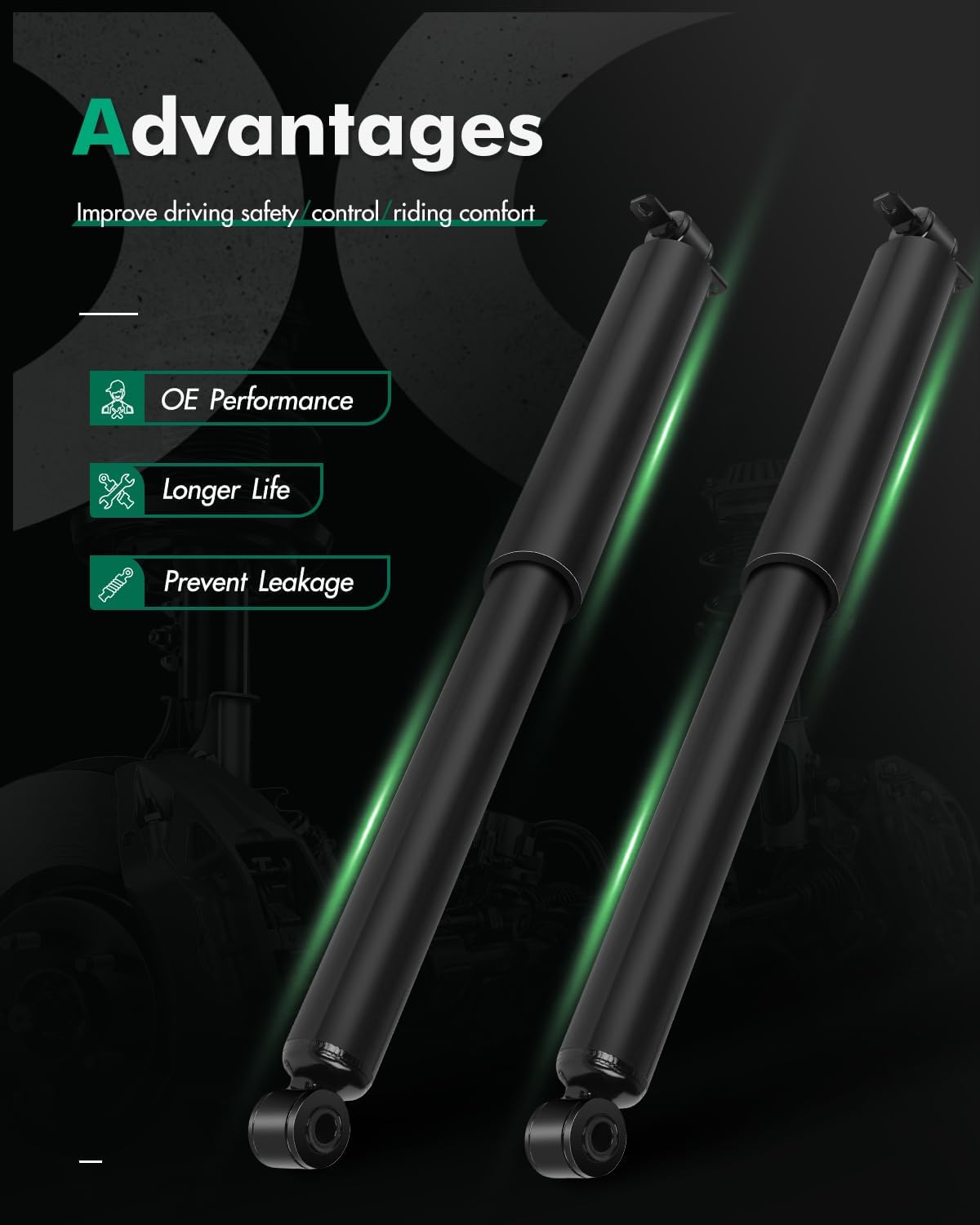 SCITOO - Rear Shock Absorber for Ford Fits 1991-2002 for Ford Explorer,2001-2005 for Ford Explorer Sport Trac,1991-1994 for Mazda Navajo,1997-2001 for Mercury Mountaineer Shocks Struts - 2Pc Set