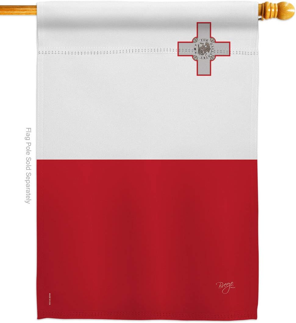 Breeze Decor H108374 Malta Decorative Vertical House Flag, 28" x 40", Multicolor