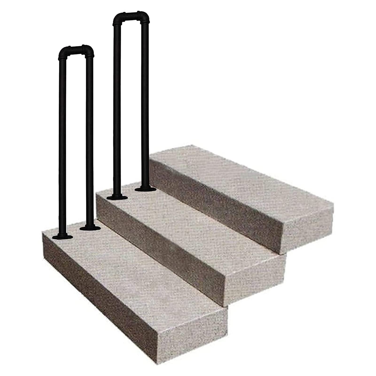 Main courante en fer forgé pour éviter les chutes en escalier extérieur, appui robuste en U