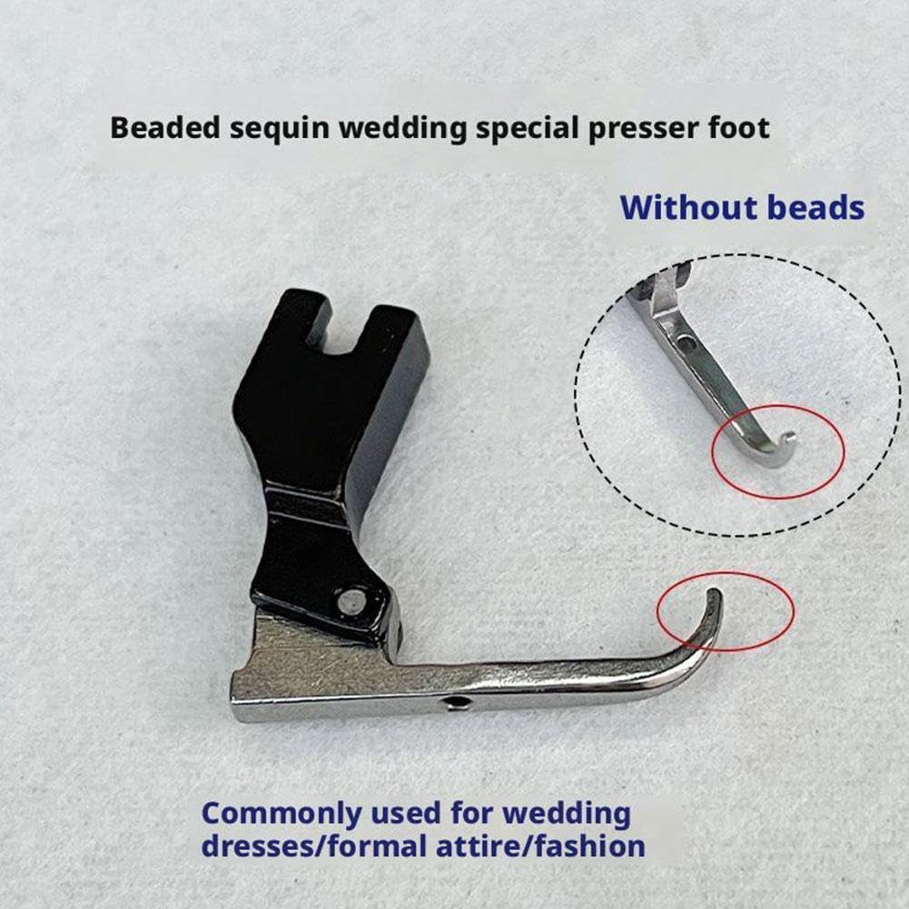Lot De 2 Pieds Presseurs Pour Perles Et Paillettes - Modèle P369, Pour Robe De Mariée, Tissu Perlé